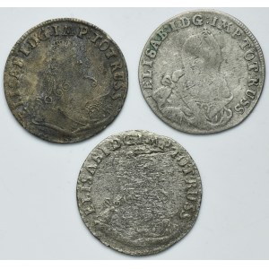 Lot, Russian occupation of Prussia, Elizabeth, 6 Groschen Königsberg 1759-1761 (3 pcs.)