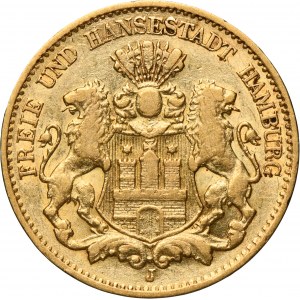 Germany, City of Hamburg, 10 Mark 1877 J