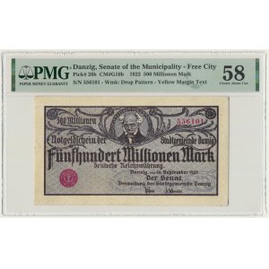 Danzig, 500 million Mark 1923 - creamy print - PMG 58