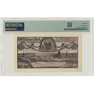 Danzig, 500 million Mark 1923 - creamy print - PMG 58