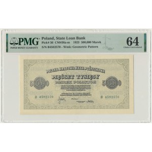 500.000 marek 1923 - B - 7 cyfr - PMG 64