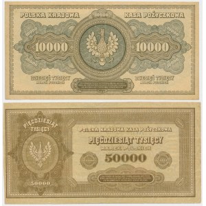 Zestaw, 10.000 - 50.000 marek 1922 (2 szt.)