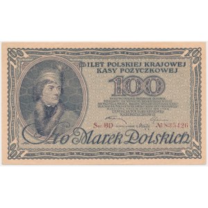 100 marek 1919 - Ser.BD - numerator wiśniowy - PIĘKNY