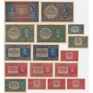Zestaw, 1/2-5.000 marek 1919-20 (16 szt.)