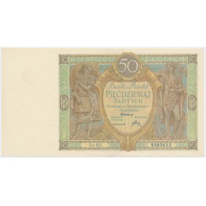 50 złotych 1929 - Ser.B.D. - rzadsza odmiana z kropką