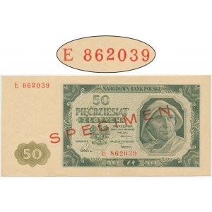 50 złotych 1948 - SPECIMEN - E 862... - NIENOTOWANY