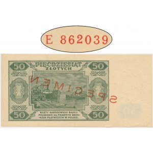50 złotych 1948 - SPECIMEN - E 862... - NIENOTOWANY