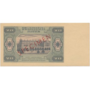20 złotych 1948 - WZÓR - BC 1234567 - RZADKI
