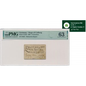 Germany, Siege of Colberg, 2 Groschen 1807 - II issue - PMG 63 - RARE