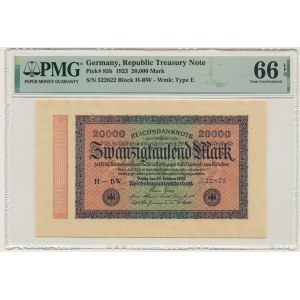 Germany, 20.000 Mark 1923 - PMG 66 EPQ