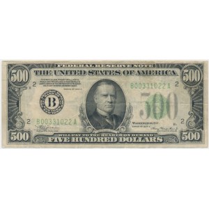 États-Unis, Boston, 500 $ 1934 - A - Julian &amp; Morgenthau