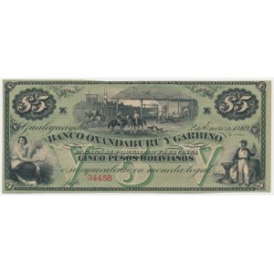 Argentina, 5 Pesos 1869