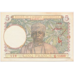 France, French Equatorial Africa, 5 Francs 1943