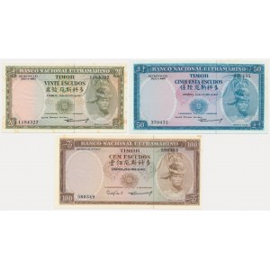 Timor, 20-100 Escudos (1963-67) (3 pcs.)