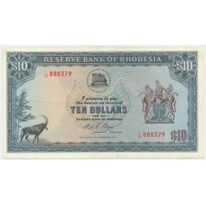 Rhodesia, 10 Dollars 1975