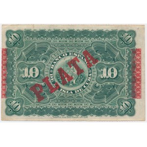 Cuba, 10 Pesos 1896 - overprint PLATA -