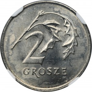 PRÓBA MIEDZIONIKIEL, 2 grosze 2005 - NGC MS62 - BARDZO RZADKIE