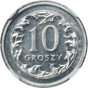 PRÓBA ALUMINIUM, 10 groszy 2006 - NGC MS65 - BARDZO RZADKIE