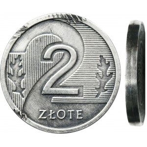 PRÓBA SREBRO, 2 złote 2007 - BARDZO RZADKIE, złączone dwa krążki