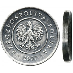 PRÓBA SREBRO, 2 złote 2007 - BARDZO RZADKIE, złączone dwa krążki