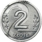PRÓBA SREBRO, 2 złote 2007 - BARDZO RZADKIE, złączone dwa krążki