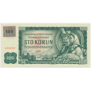 Czech Republik, 100 Korun 1961 (1993) - with stamp -