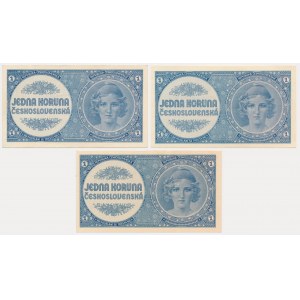 Czechoslovakia, 1 Koruna (1946) (3 pcs.)