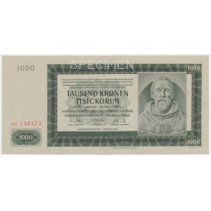 Czechy i Morawy, 1.000 Kronen 1942 - II issue - SPECIMEN