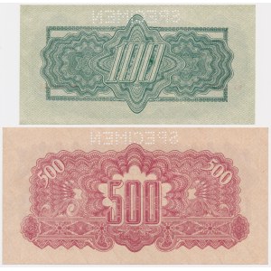 Czechoslovakia, 100-1.000 Korun 1944 (2 pcs.) - SPECIMEN