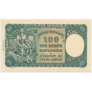 Slovakia, 100 Korun 1940 II issue - SPECIMEN -