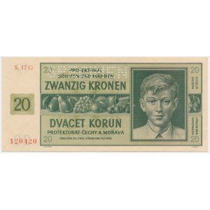 Bohemia & Moravia, 20 Korun 1944 - SPECIMEN