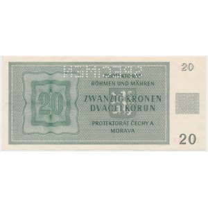 Bohemia & Moravia, 20 Korun 1944 - SPECIMEN
