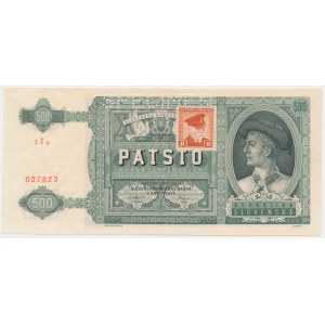 Czechoslovakia, 500 Korun (1945) on 500 Slovak Korun 1941 - SPECIMEN -