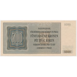 Bohemia & Moravia, 5.000 Korun 1944 - SPECIMEN