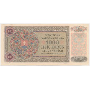 Czechoslovakia, 1.000 Korun (1945) on 1.000 Slovak Korun 1940 - SPECIMEN -