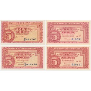 Czechoslovakia, 5 Korun (1945-49) (4 pcs.)