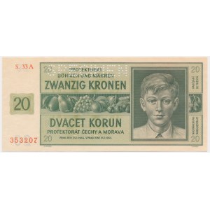 Bohemia & Moravia, 20 Korun 1944 - SPECIMEN