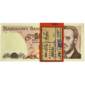 Bank 100 zloty parcel 1986 - TB - (100 pcs.) - transitional series