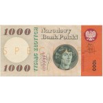 1.000 złotych 1965 - SPECIMEN - A 0000000 - nadruk pomarańczowy -