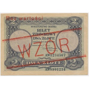 2 złote 1925 - WZÓR - bez perforacji - RZADSZY
