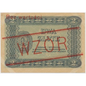 2 złote 1925 - WZÓR - bez perforacji - RZADSZY