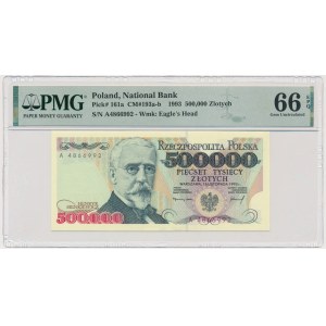 500.000 złotych 1993 - A - PMG 66 EPQ - pierwsza seria - RZADKA
