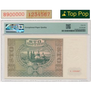 100 złotych 1941 WZÓR - A 8900000/A 1234567 - PMG 66 EPQ - OGROMNA RZADKOŚĆ