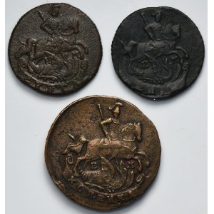 Lot, Russia, Catherina II, Dienga and Kopeck (3 pcs.)