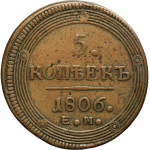 Russia, Alexander I, 5 Kopeck Jekaterinburg 1806 EM