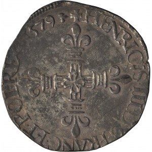 Henry III of France, 1/4 Ecu La Rochelle 1579