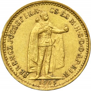 Hungary, Franz Joseph I, 10 Korona Kremnitz 1905 KB