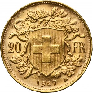 Switzerland, Confederation, 20 Francs Bern 1947 B
