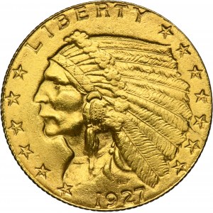 USA, 2 1/2 Dollar Philadelphia 1927 - Indian Head