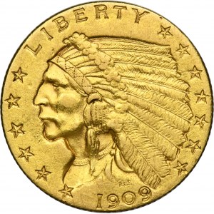 USA, 2 1/2 Dollar Philadelphia 1909 - Indian Head